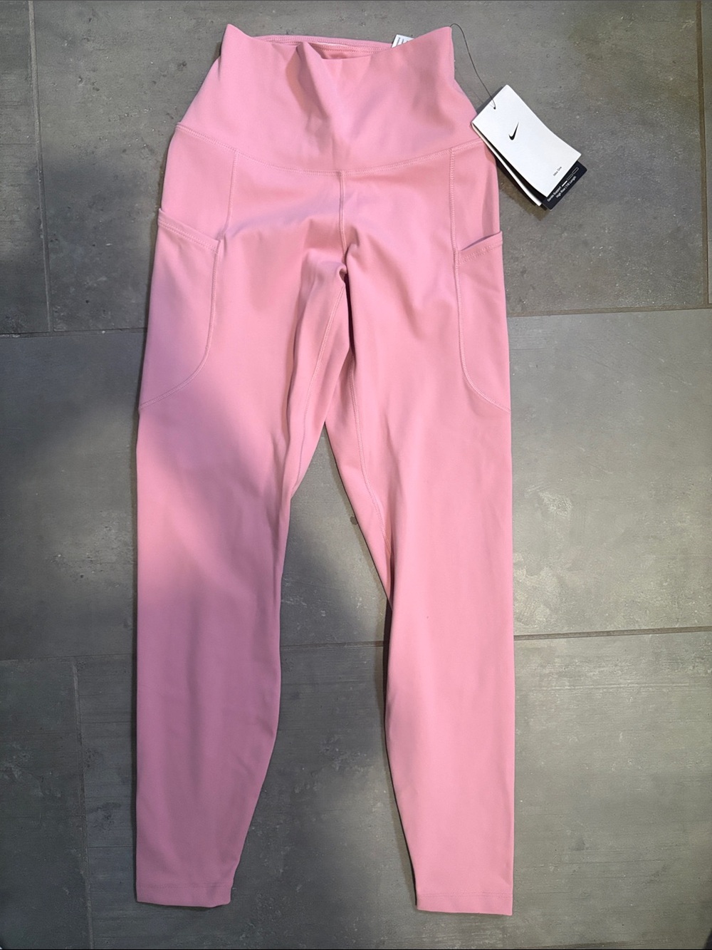 Nike Pink High-Waist Active Leggings with Side Pockets